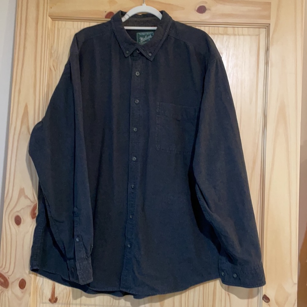WOOLRICH Men’s 100% 3XXXL LONG Dark Steel grey shirt